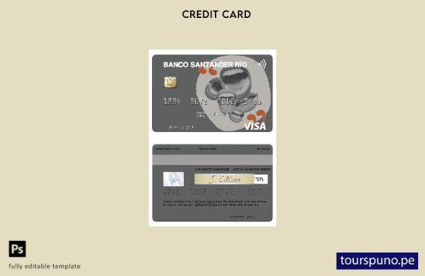 lista para imprimir plantilla de tarjeta visa Argentina Banco Santander Río